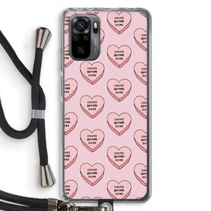 CaseCompany Chicks before dicks: Xiaomi Redmi Note 10 Pro Transparant Hoesje met koord