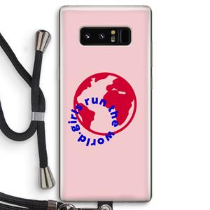 CaseCompany Run The World: Samsung Galaxy Note 8 Transparant Hoesje met koord