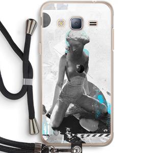 CaseCompany I will not feel a thing: Samsung Galaxy J3 (2016) Transparant Hoesje met koord
