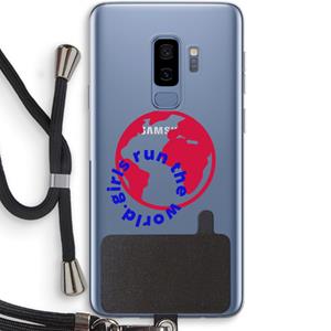 CaseCompany Run The World: Samsung Galaxy S9 Plus Transparant Hoesje met koord