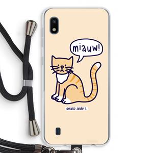 CaseCompany Miauw: Samsung Galaxy A10 Transparant Hoesje met koord