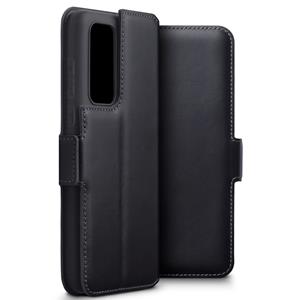 Qubits lederen slim folio wallet hoes - Huawei P40 - Zwart