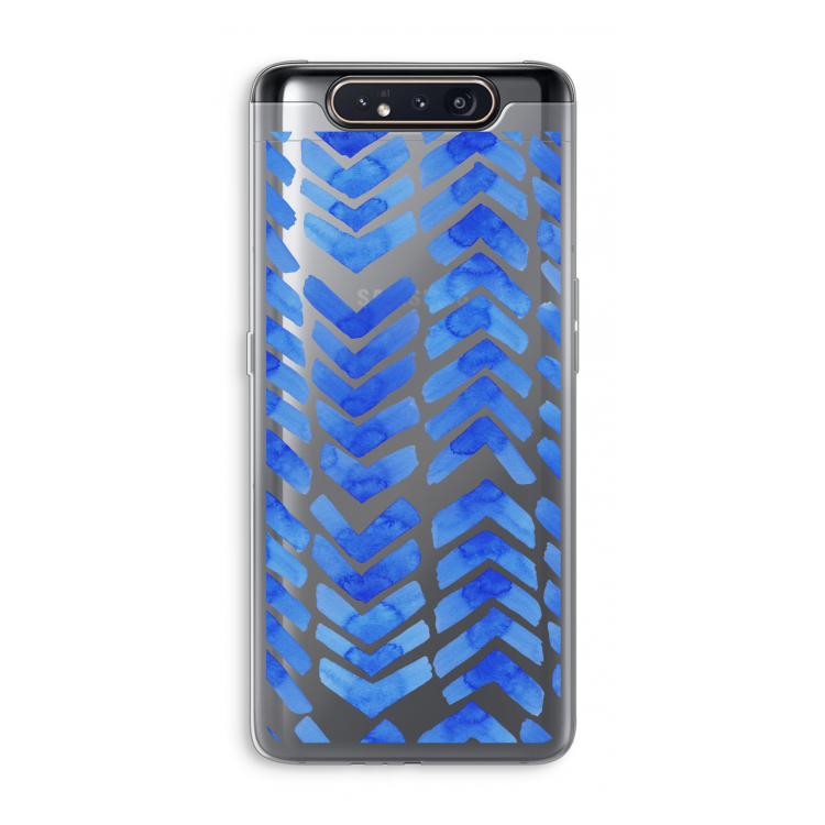 CaseCompany Blauwe pijlen: Samsung Galaxy A80 Transparant Hoesje