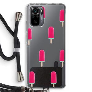 CaseCompany Waterijsje: Xiaomi Redmi Note 10 Pro Transparant Hoesje met koord