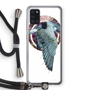 CaseCompany Golden Falcon: Samsung Galaxy A21s Transparant Hoesje met koord