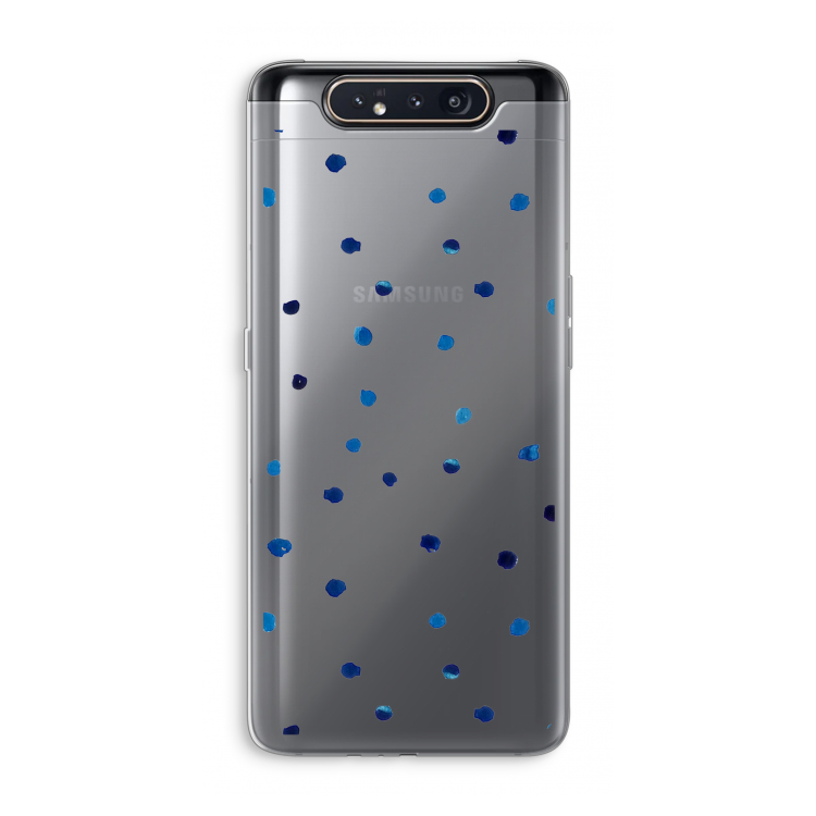 CaseCompany Blauwe stippen: Samsung Galaxy A80 Transparant Hoesje