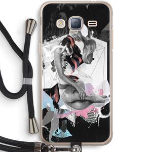 CaseCompany Camouflage de sommeil: Samsung Galaxy J3 (2016) Transparant Hoesje met koord
