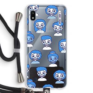 CaseCompany Gezichtjes: Samsung Galaxy A10 Transparant Hoesje met koord