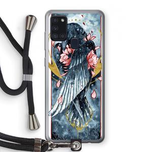 CaseCompany Golden Raven: Samsung Galaxy A21s Transparant Hoesje met koord
