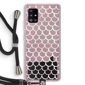 CaseCompany Dakpannetjes: Samsung Galaxy A51 5G Transparant Hoesje met koord