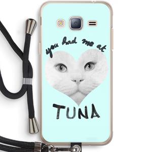 CaseCompany You had me at tuna: Samsung Galaxy J3 (2016) Transparant Hoesje met koord