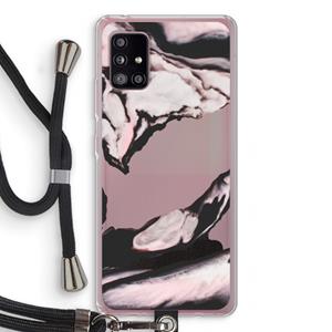 CaseCompany Roze stroom: Samsung Galaxy A51 5G Transparant Hoesje met koord