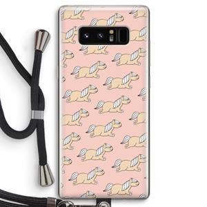 CaseCompany Ponys: Samsung Galaxy Note 8 Transparant Hoesje met koord