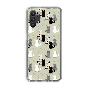 CaseCompany Katten: Samsung Galaxy A32 5G Transparant Hoesje