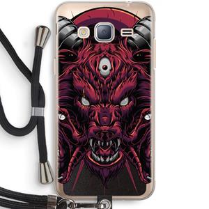 CaseCompany Hell Hound and Serpents: Samsung Galaxy J3 (2016) Transparant Hoesje met koord