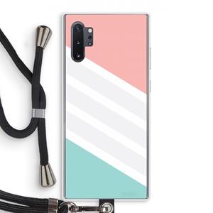 CaseCompany Strepen pastel: Samsung Galaxy Note 10 Plus Transparant Hoesje met koord