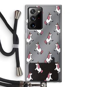CaseCompany Eenhoorns overal: Samsung Galaxy Note 20 Ultra / Note 20 Ultra 5G Transparant Hoesje met koord