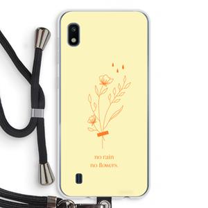CaseCompany No rain no flowers: Samsung Galaxy A10 Transparant Hoesje met koord
