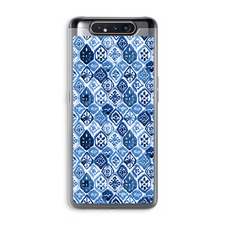 CaseCompany Blauw motief: Samsung Galaxy A80 Transparant Hoesje