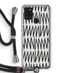 CaseCompany Marrakech Zigzag: Samsung Galaxy A21s Transparant Hoesje met koord