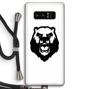 CaseCompany Angry Bear (white): Samsung Galaxy Note 8 Transparant Hoesje met koord