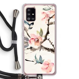 CaseCompany Japanse bloemen: Samsung Galaxy A51 5G Transparant Hoesje met koord