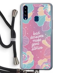 CaseCompany Good stories: Samsung Galaxy A20s Transparant Hoesje met koord