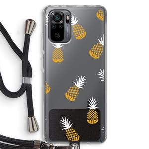 CaseCompany Ananasjes: Xiaomi Redmi Note 10 Pro Transparant Hoesje met koord