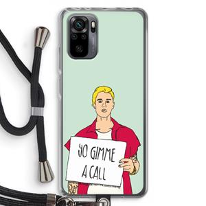 CaseCompany Gimme a call: Xiaomi Redmi Note 10 Pro Transparant Hoesje met koord