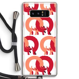 CaseCompany Dogs: Samsung Galaxy Note 8 Transparant Hoesje met koord