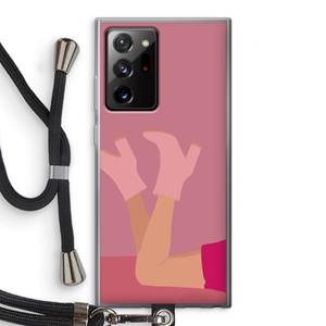 CaseCompany Pink boots: Samsung Galaxy Note 20 Ultra / Note 20 Ultra 5G Transparant Hoesje met koord