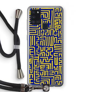 CaseCompany Majorelle Blue Print: Samsung Galaxy A21s Transparant Hoesje met koord