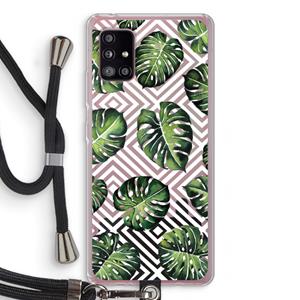 CaseCompany Geometrische jungle: Samsung Galaxy A51 5G Transparant Hoesje met koord