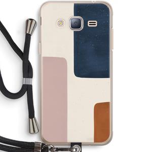 CaseCompany Geo #5: Samsung Galaxy J3 (2016) Transparant Hoesje met koord