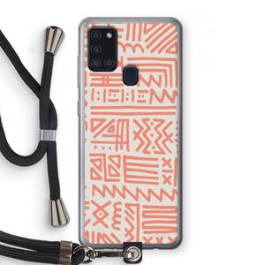 CaseCompany Marrakech Pink: Samsung Galaxy A21s Transparant Hoesje met koord