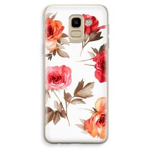 CaseCompany Roosjes: Samsung Galaxy J6 (2018) Transparant Hoesje