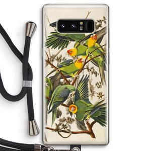 CaseCompany Carolinaparkiet: Samsung Galaxy Note 8 Transparant Hoesje met koord