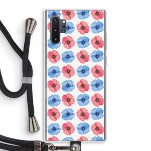 CaseCompany Klaproosjes: Samsung Galaxy Note 10 Plus Transparant Hoesje met koord