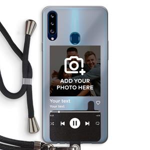 CaseCompany Music Player: Samsung Galaxy A20s Transparant Hoesje met koord
