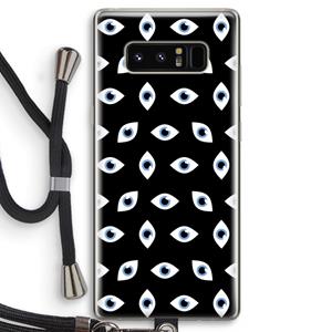 CaseCompany Eyes pattern: Samsung Galaxy Note 8 Transparant Hoesje met koord