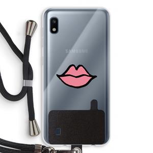 CaseCompany Kusje: Samsung Galaxy A10 Transparant Hoesje met koord