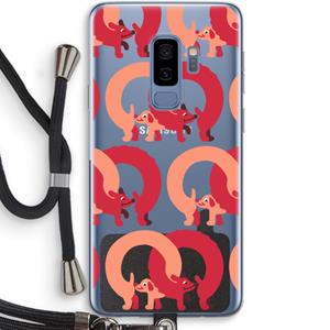 CaseCompany Dogs: Samsung Galaxy S9 Plus Transparant Hoesje met koord