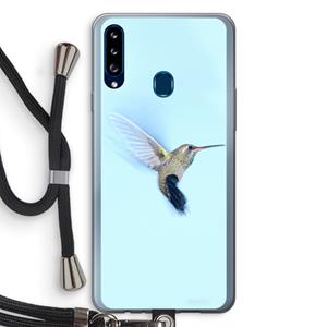 CaseCompany Kolibri: Samsung Galaxy A20s Transparant Hoesje met koord