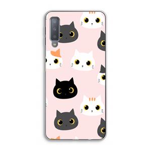 CaseCompany Katten: Samsung Galaxy A7 (2018) Transparant Hoesje