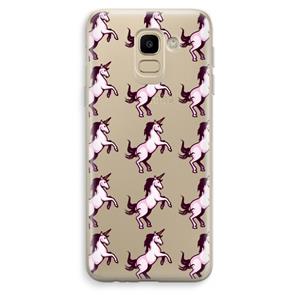 CaseCompany Musketon Unicorn: Samsung Galaxy J6 (2018) Transparant Hoesje