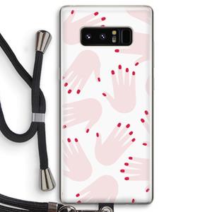 CaseCompany Hands pink: Samsung Galaxy Note 8 Transparant Hoesje met koord
