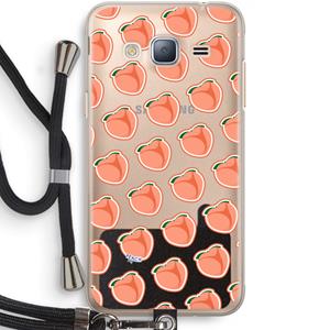 CaseCompany Just peachy: Samsung Galaxy J3 (2016) Transparant Hoesje met koord