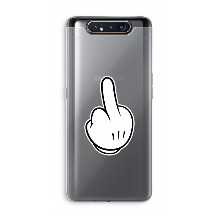 CaseCompany Middle finger black: Samsung Galaxy A80 Transparant Hoesje