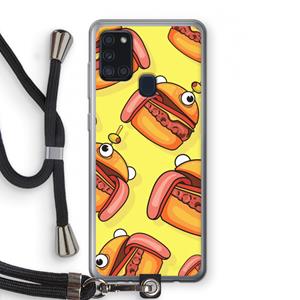 CaseCompany Hamburger: Samsung Galaxy A21s Transparant Hoesje met koord
