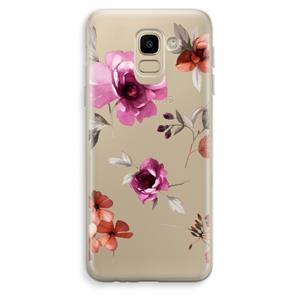 CaseCompany Geschilderde bloemen: Samsung Galaxy J6 (2018) Transparant Hoesje